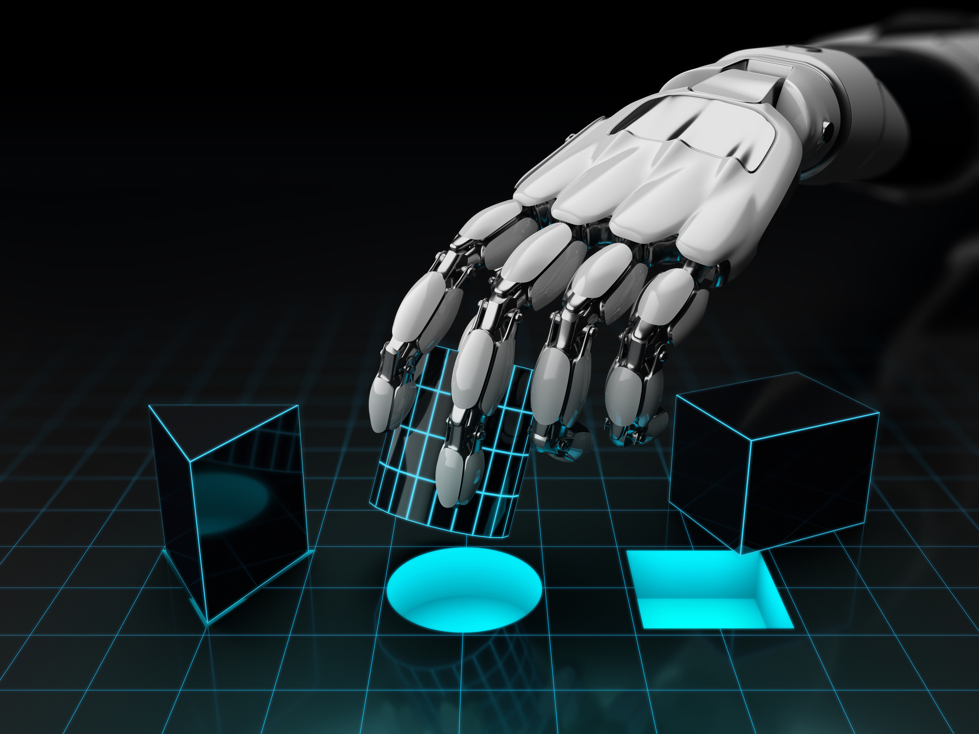 Machine learning technology and artificial intelligence concept.