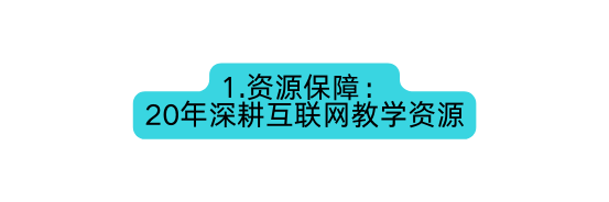 1 资源保障 20年深耕互联网教学资源