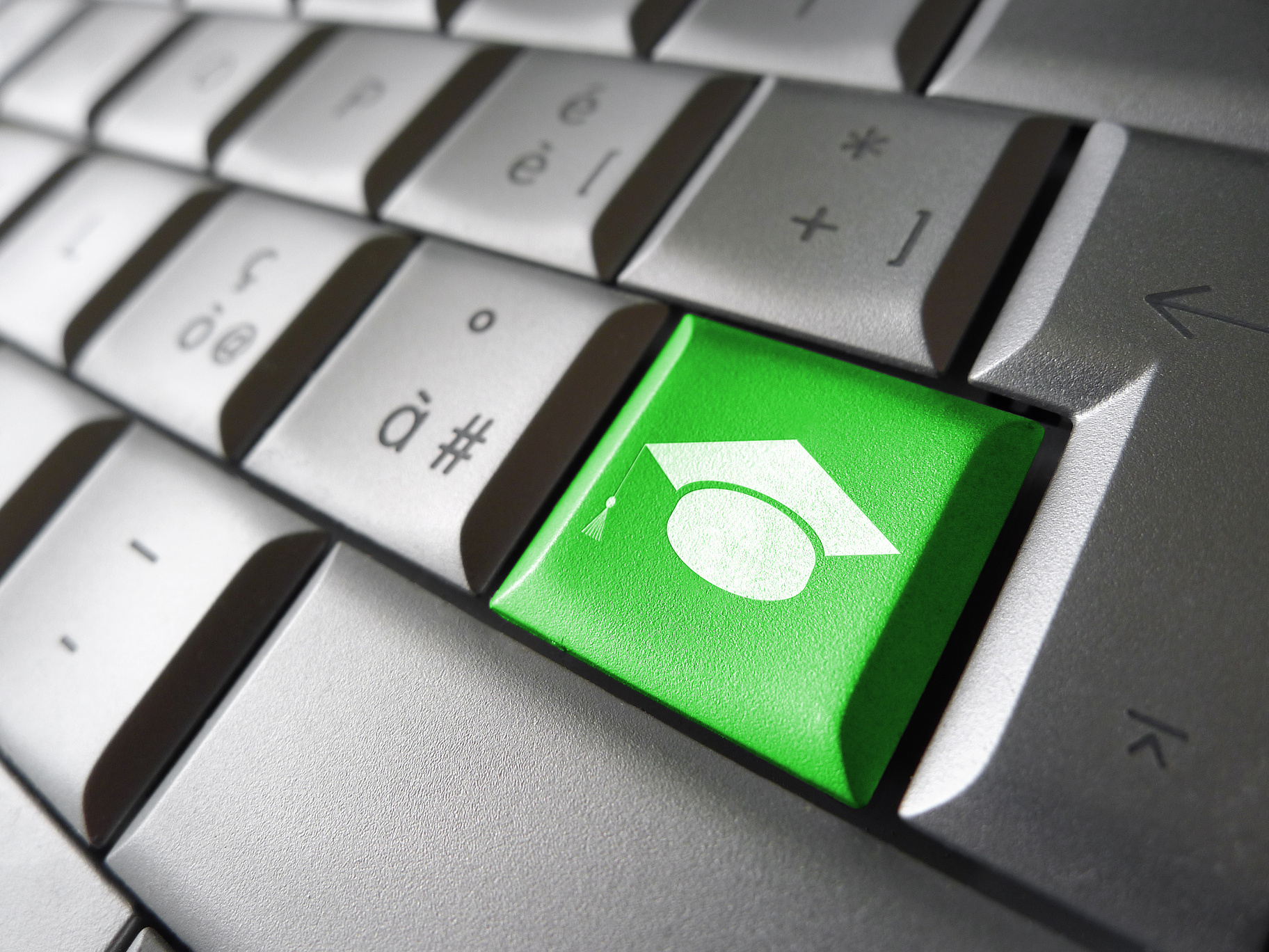 Online Learning Icon On Computer Key